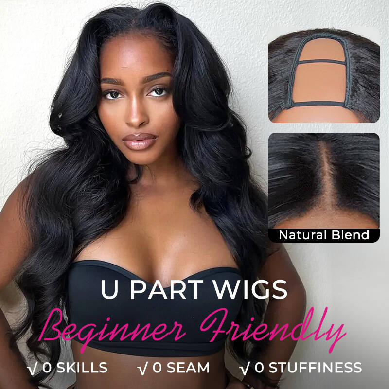 Upgraded Dome Cap  New In 250% Density Pre-Styled Butterfly Cut Layered U/V Part Sew In Wig Natural Black Human Hair Wigs