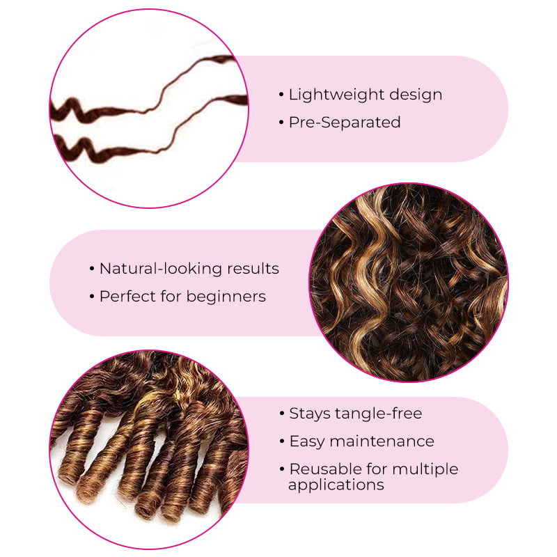 Pop Color Set  New In Highlight Burmese Curly Crochet Human Hair for Boho Braids Plush Texture Time-Saving Wear