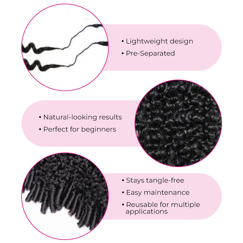 Burmese Curly  Burmese Curly Crochet Human Hair, Designed for Miracle Knots Boho Braids Plush Texture Time-Saving Wear