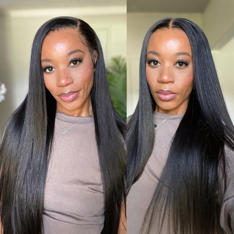 Full 13x6  Wear Go 13x6 Silky Straight Glueless Wig Invisi Draw-strings HD Lace Front Wig