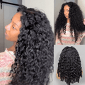 Burmese Curly  Hand Tied V Part Burmese Curly InvisiFit Strap Wear Go Glueless Wig With Elastic Draw-strings Beginner Friendly
