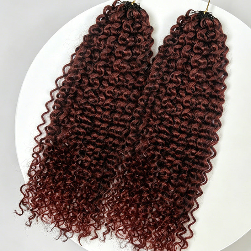 New In Reddish Brown Kinky Curly Crochet Human Hair for Boho Braid Styles Plush Texture Time-Saving Wear