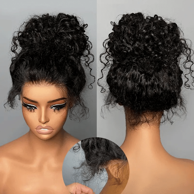 Invisi-Drawstring  Invisi Draw-strings 360 Water Wave Pre-Cut Lace Wear Go Wig Pre-Bleached Knots InvisiFit Strap Glueless Wigs