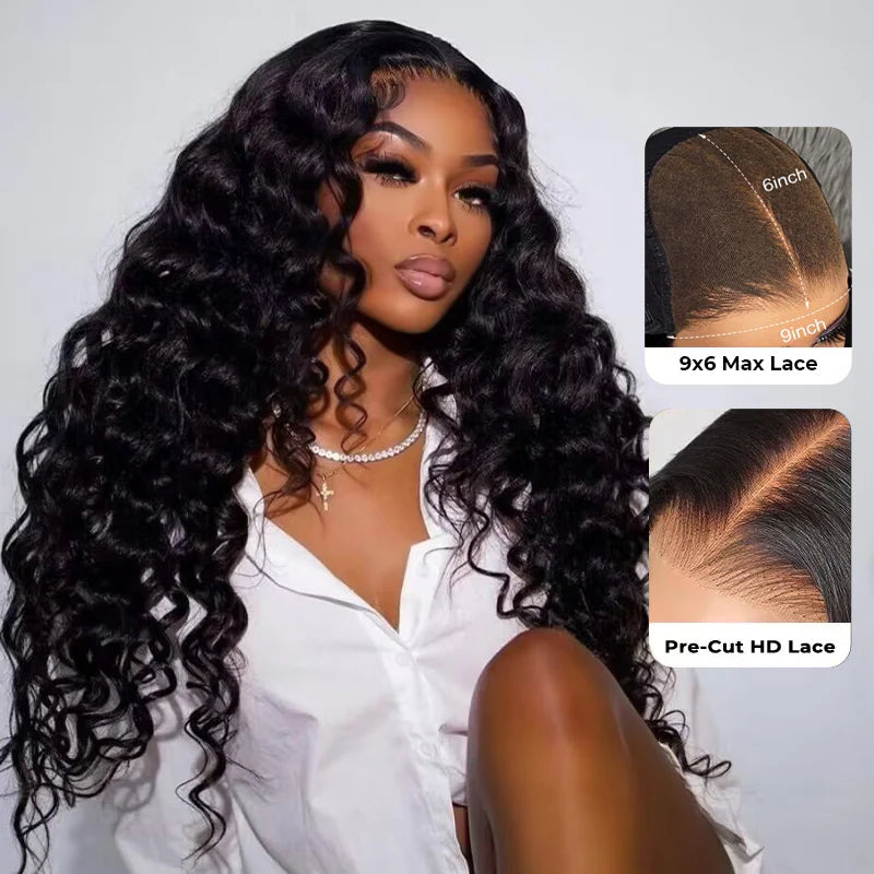 9*6 M Cap  M-Cap Wear Go Loose Deep 9x6 Pre-Bleached Tiny Knots Pre-Cut HD Lace Glueless Wig