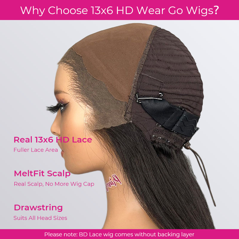 Full 13x6  13x6 Wear Go Deep Wave Glueless Wig HD Lace Front Wig Real Ear To Ear With Invisi Draw-string Wig
