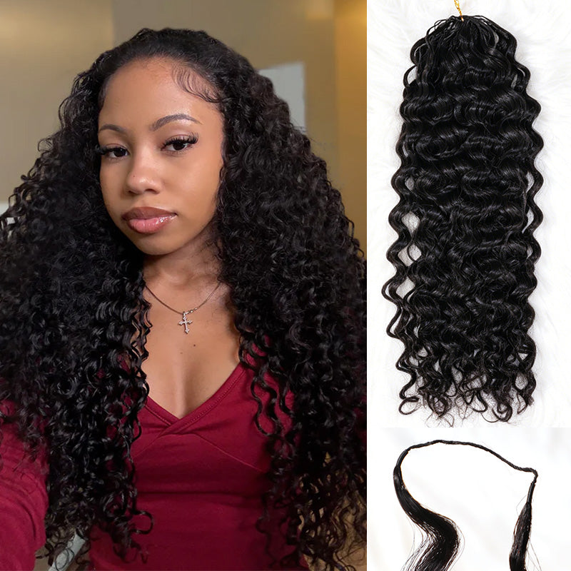 Crochet Hair  Water Wave Crochet Human Hair for Boho Braids with Miracle Knots ¨C Soft Waves Time-Saving Install