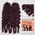 Burmese Curly  New In Blackcurrant Brunette Burmese Curly Crochet Human Hair for Boho Braids Invisible Miracle Knots Style