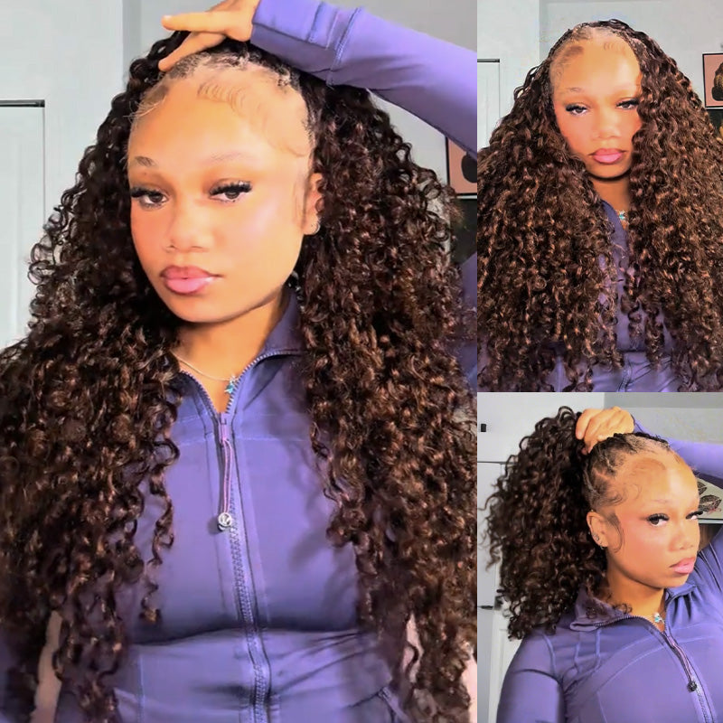 Burmese Curly  New In #4 Burmese Curly Crochet Human Hair for Boho Braids Miracle Knots Friendly Plush Texture Time-Saving Wear