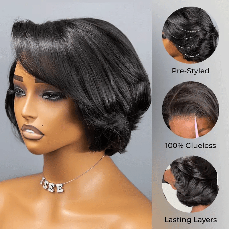 Wear Go Blow Out Straight Bob 7x5 Transparent Lace Glueless Wig Pre-Bleached Tiny Knots