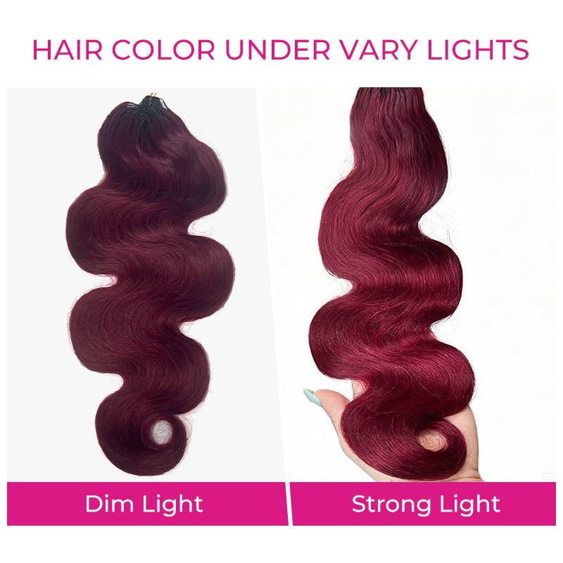 New In Burgundy Body Wave Crochet Human Hair for Boho Braids Invisible Miracle Knots Style