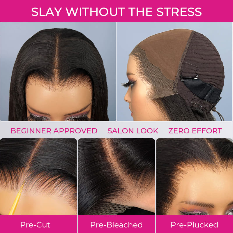 Full 13x6  Wear Go 13x6 Body Wave Glueless Wig HD Lace Front Wig With Invisi Draw-strings
