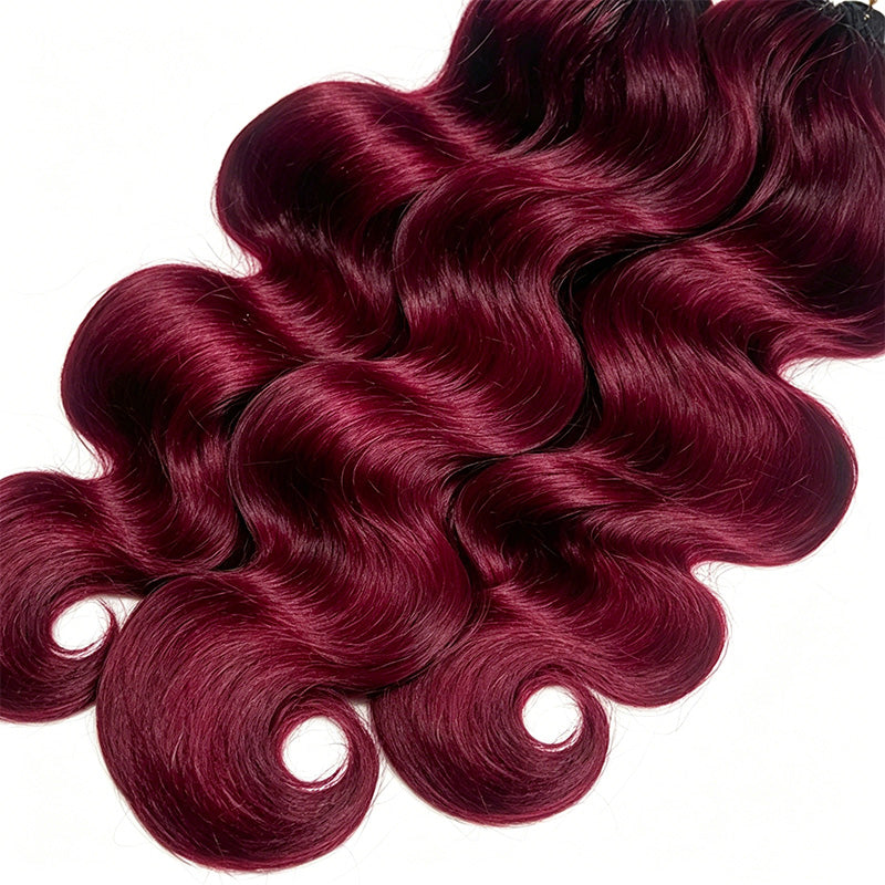 New In Burgundy Body Wave Crochet Human Hair for Boho Braids Invisible Miracle Knots Style