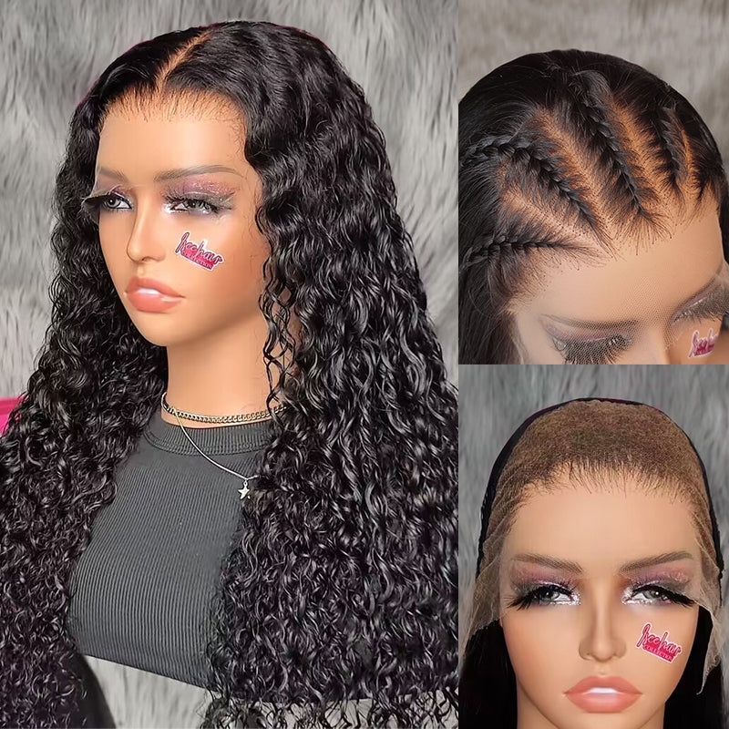 Bleached Knots Water Wave HD Lace Front Wig With Preplucked Natural Hairline