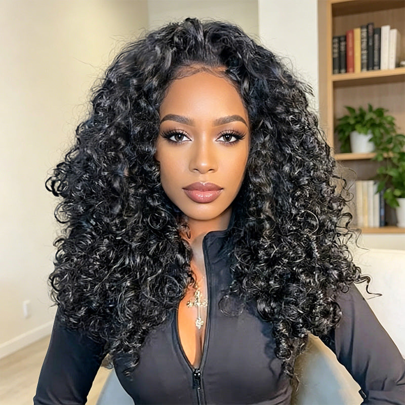Crochet Hair  Deep Curly Crochet Human Hair, Miracle Knots Friendly for Boho Braids ¨C Defined Curls Time-Saving Setup