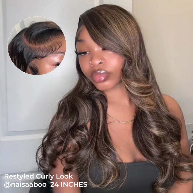 Layered Cut  Layered Cut Brown Balayage Highlight Straight Wear Go Glueless Wig