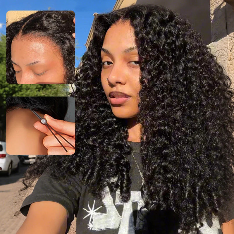 Burmese Curly  M-Cap 9x6 Burmese Curly Wear Go Glueless 250% Density Drawstring Wig Pre-Cut Lace Beginner Friendly