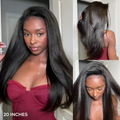 Minimum Leave Out [WEAR GO HALF WIG]  Yaki Straight Draw-strings Half Wig Invisible Hairline Flip Over InvisiFit Strap Wig