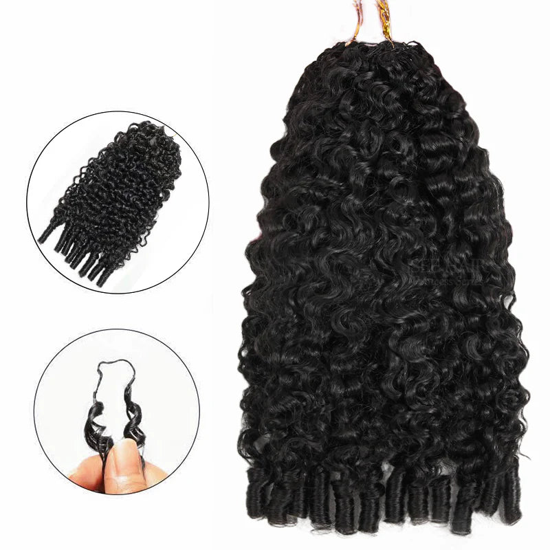 Burmese Curly  Burmese Curly Crochet Human Hair, Designed for Miracle Knots Boho Braids Plush Texture Time-Saving Wear