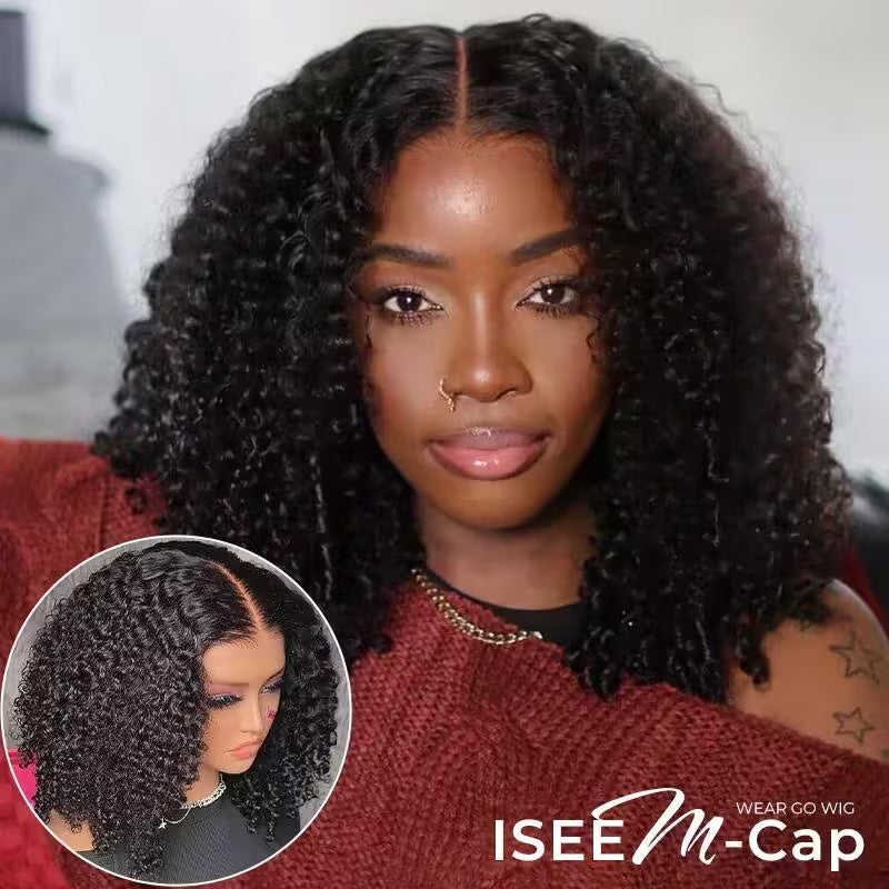9*6 M Cap  M-Cap Wear Go Kinky Curly 9x6 Pre Bleached Tiny Knots Pre-Cut HD Lace Glueless Wig