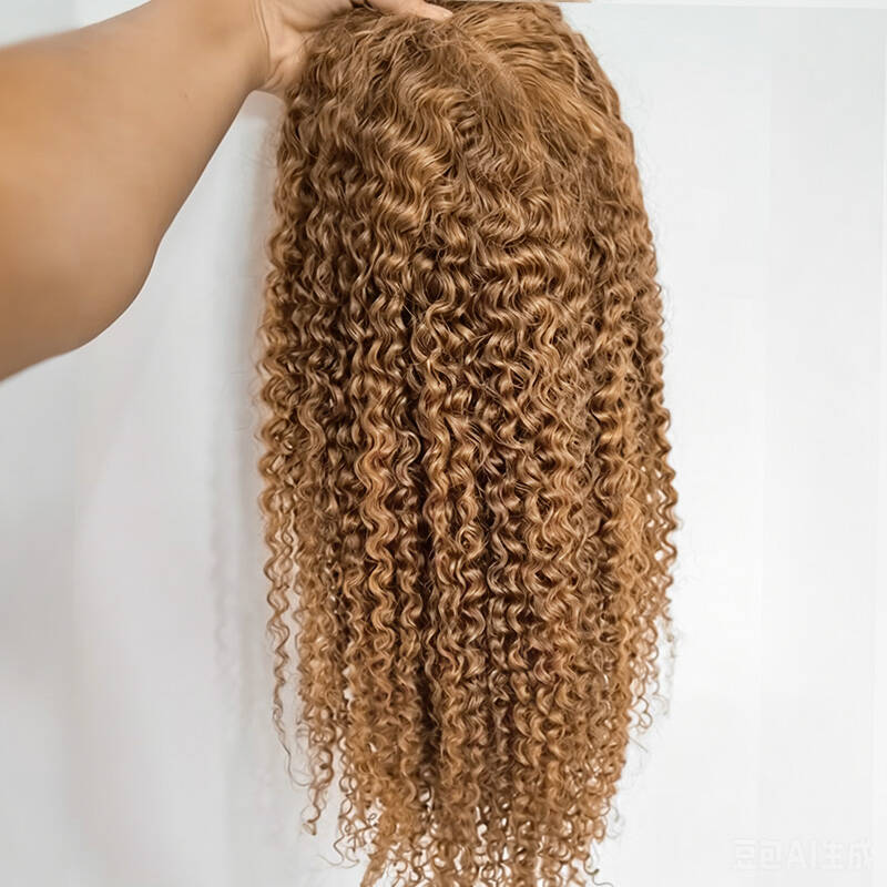 9x6 M Cap  New In Honey Brown Kinky Curly 9x6 M-Cap Wear & Go InvisiFit Strap Glueless Wig