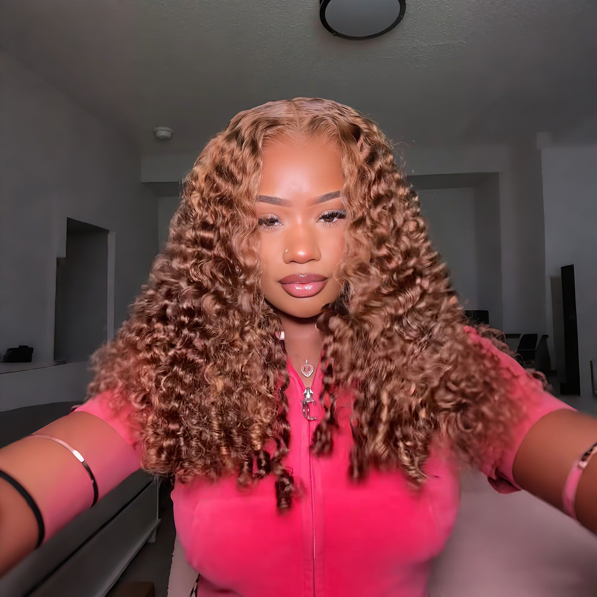 9x6 M Cap  M-Cap Highlight Burmese Curly 9x6 Wear Go InvisiFit Strap Glueless 250% Density Lace Wig
