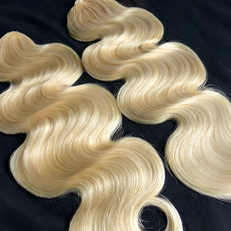 New In #613 Blonde Body Wave Crochet Human Hair for Boho Braids Plush Texture Time-Saving Wear