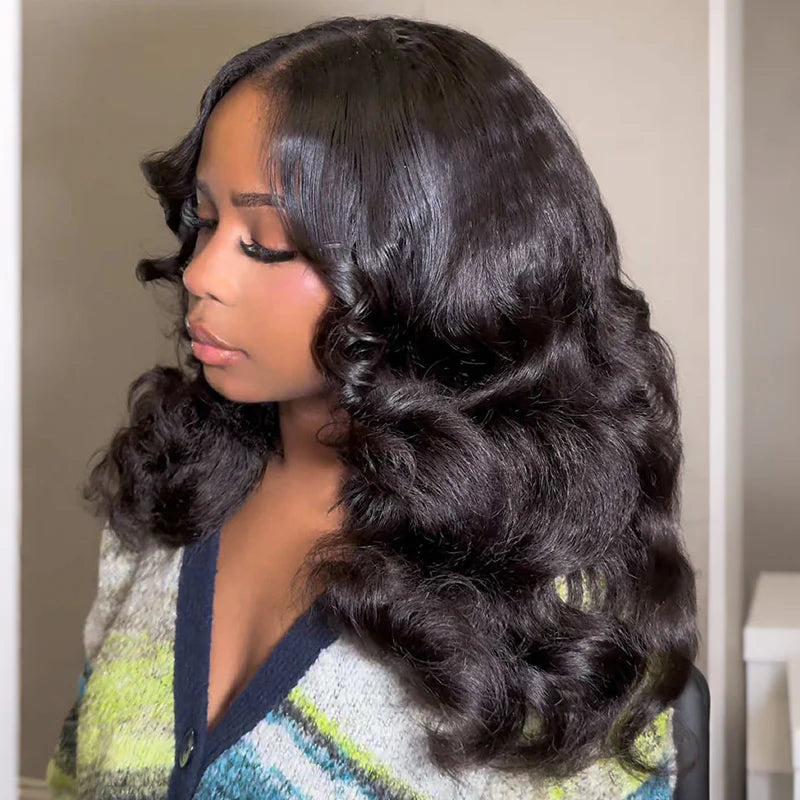Upgraded Dome Cap  Layered Cut Blow Out Kinky Straight U Part Sew In Wig Natural Color