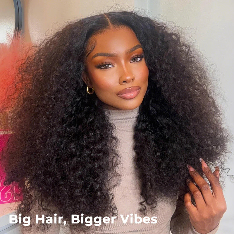 Burmese Curly  M-Cap 9x6 Burmese Curly Wear Go Glueless 250% Density Drawstring Wig Pre-Cut Lace Beginner Friendly