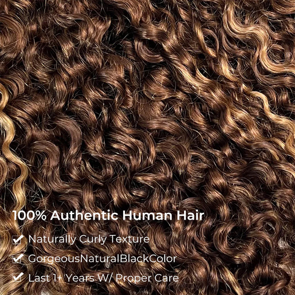 Highlight Burmese Curly [WEAR GO HALF WIG]  Highlight Burmese Curly Half Wig InvisiFit Strap Flip Over Wig