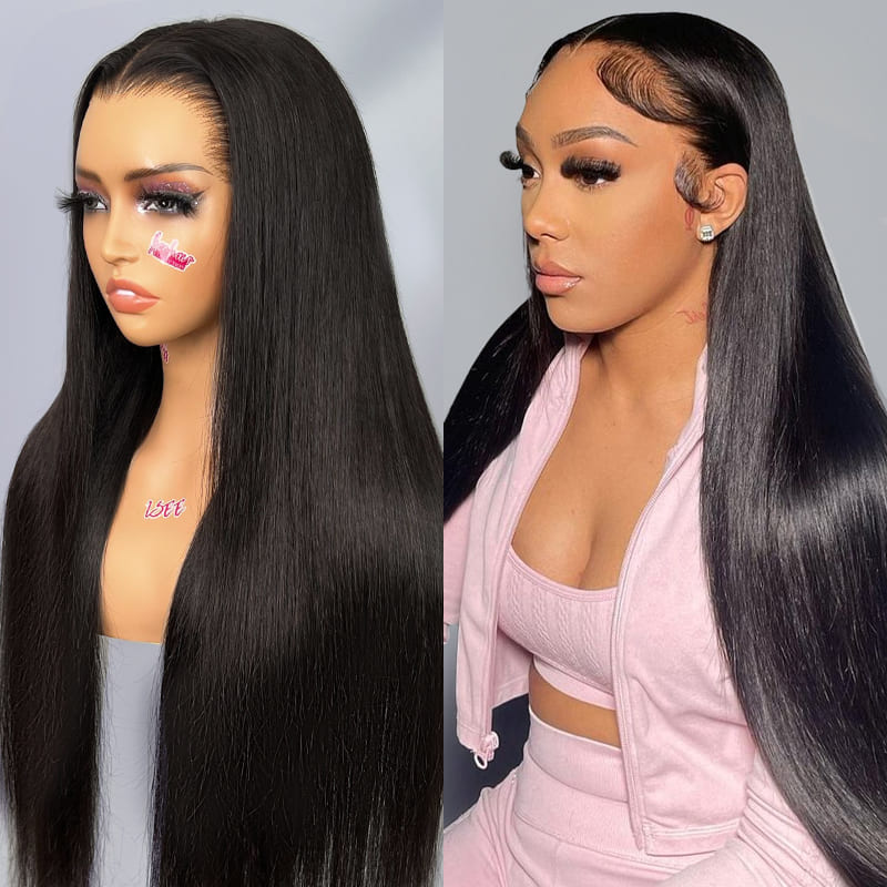 Full 13x6  Wear Go 13x6 Silky Straight Glueless Wig Invisi Draw-strings HD Lace Front Wig