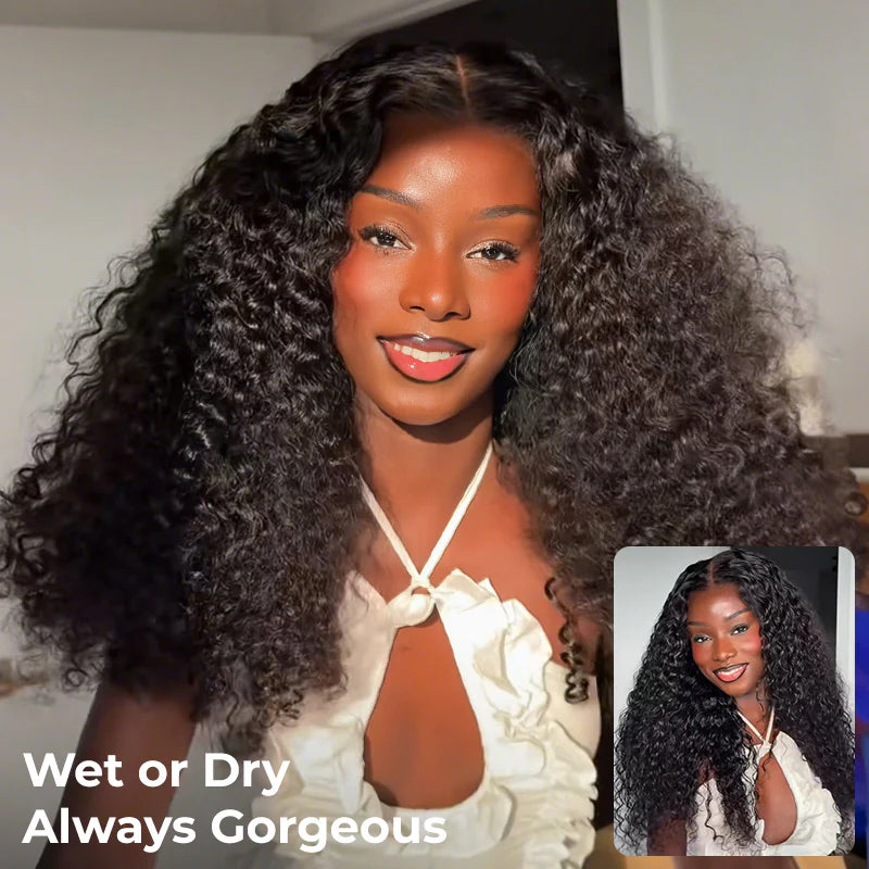 Burmese Curly  M-Cap 9x6 Burmese Curly Wear Go Glueless 250% Density Drawstring Wig Pre-Cut Lace Beginner Friendly