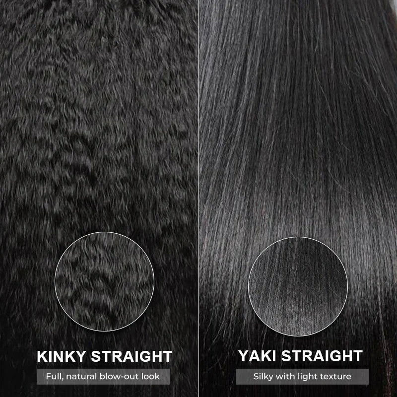 Minimum Leave Out [WEAR GO HALF WIG]  Invisible Hairline Half Wig Kinky Straight Flip Over Wig For Beginner