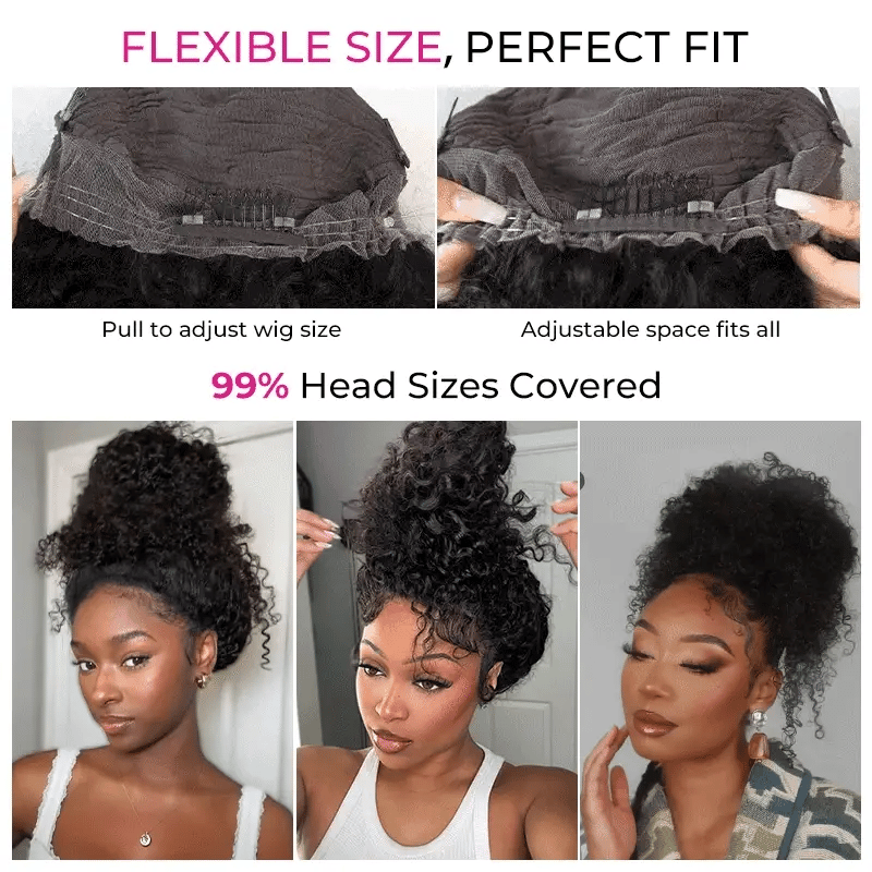 Invisi-Drawstring  Invisi Draw-strings 360 Water Wave Pre-Cut Lace Wear Go Wig Pre-Bleached Knots InvisiFit Strap Glueless Wigs