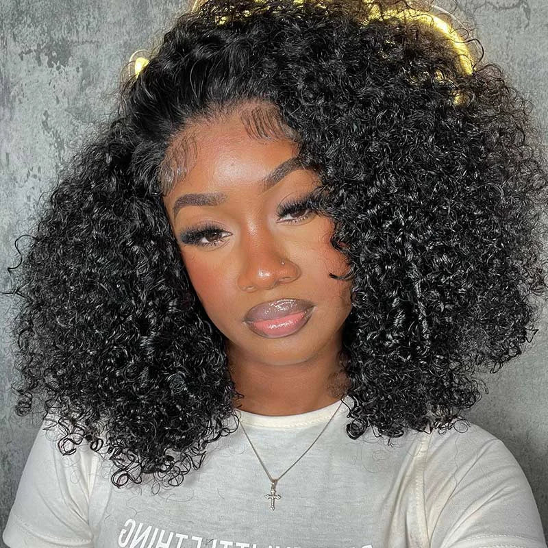 Wear Go V5  Wear Go V5 | Tiny Knots Pre Bleached Upgraded Kinky Curly Pre Cut HD Lace Glueless Wig