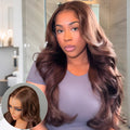 Layer Cut  7x5 Chocolate Brown Color Face-Framing Layered Cut Body Wave Wear Go Glueless Wig