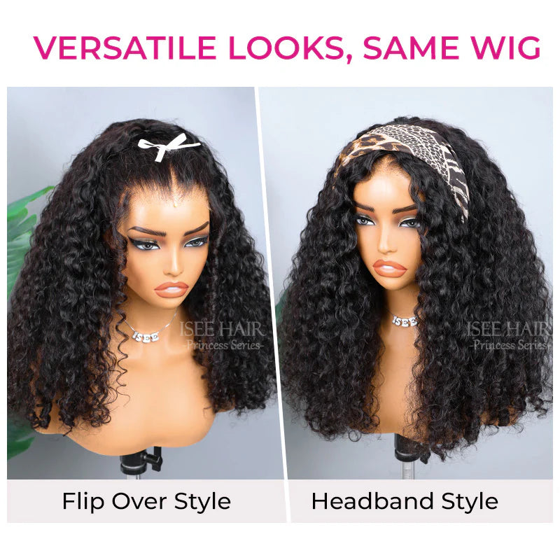 Burmese Curly Half Wig InvisiFit Strap Human Hair Wear Go Glueless Wig for Beginners