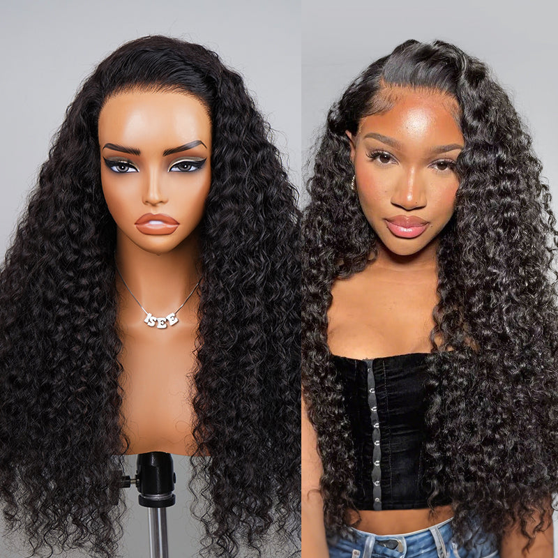 Full 13x6  13x6 Wear Go Deep Wave Glueless Wig HD Lace Front Wig Real Ear To Ear With Invisi Draw-string Wig