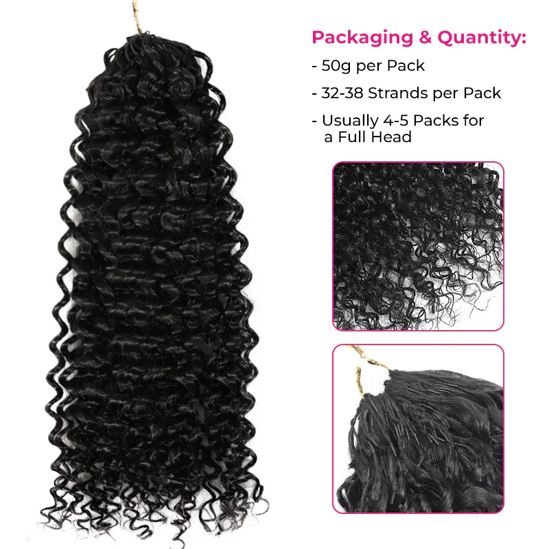 Crochet Hair  Kinky Curly Crochet Human Hair for Natural Boho Braids Miracle Knots Ready Time-Saving Pre-Separated