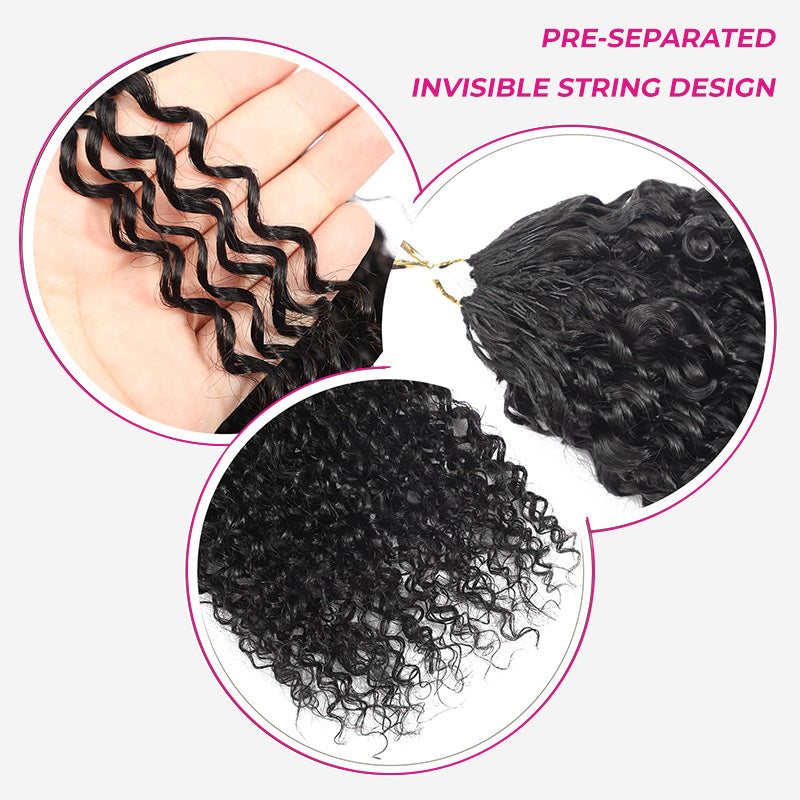 Crochet Hair  Kinky Curly Crochet Human Hair for Natural Boho Braids Miracle Knots Ready Time-Saving Pre-Separated