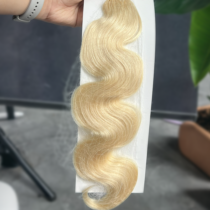 New In #613 Blonde Body Wave Crochet Human Hair for Boho Braids Plush Texture Time-Saving Wear
