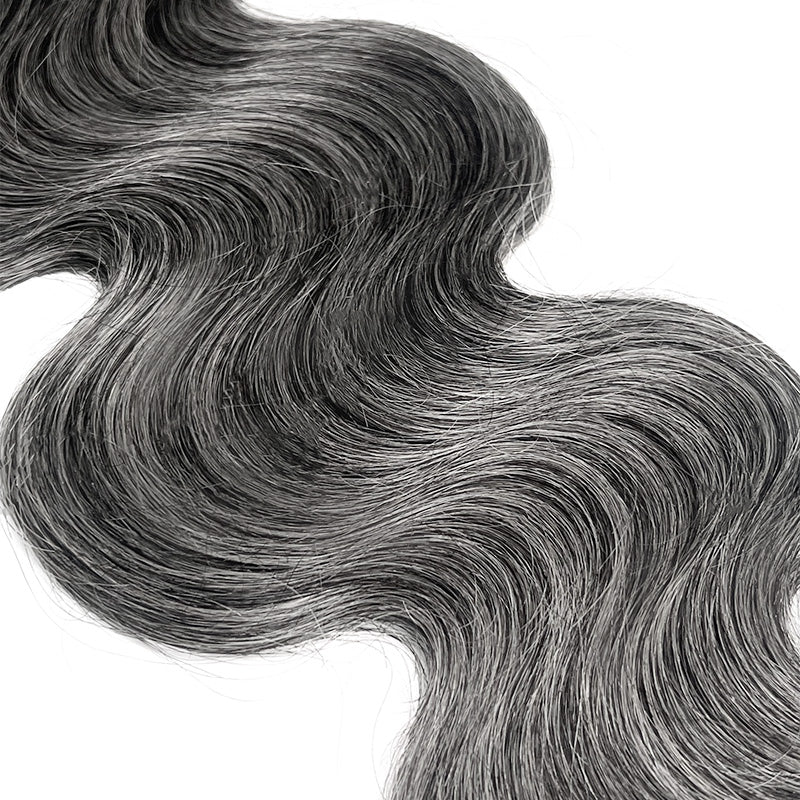Feather Crochet Hair  New In Salt & Pepper Body Wave Crochet Human Hair Invisible Miracle Knots Style for Boho Braids