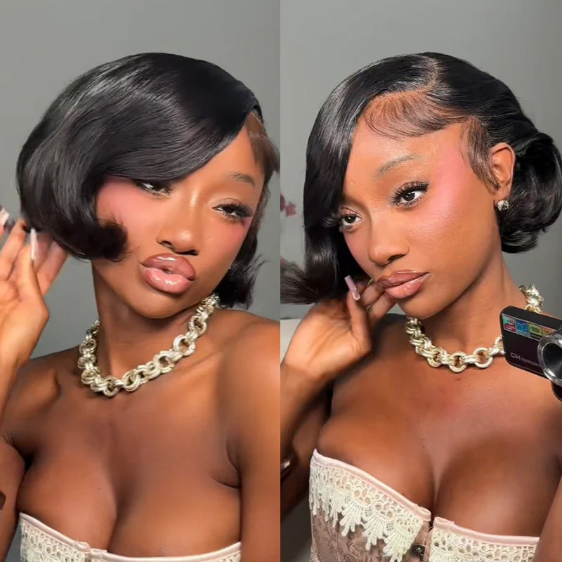 Wear Go Blow Out Straight Bob 7x5 Transparent Lace Glueless Wig Pre-Bleached Tiny Knots