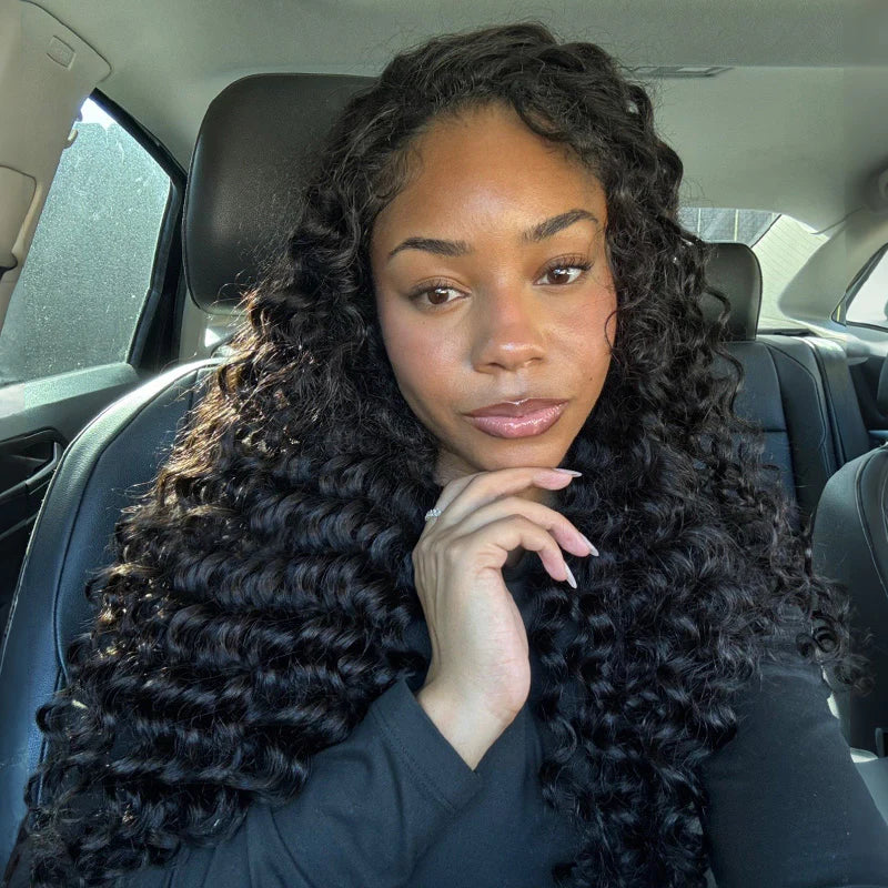 Perfect for Short Hair [WEAR GO HALF WIG]  Loose Curly Half Wig Invisible Hairline Loose Deep Flip Over Wig Beginner Friendly