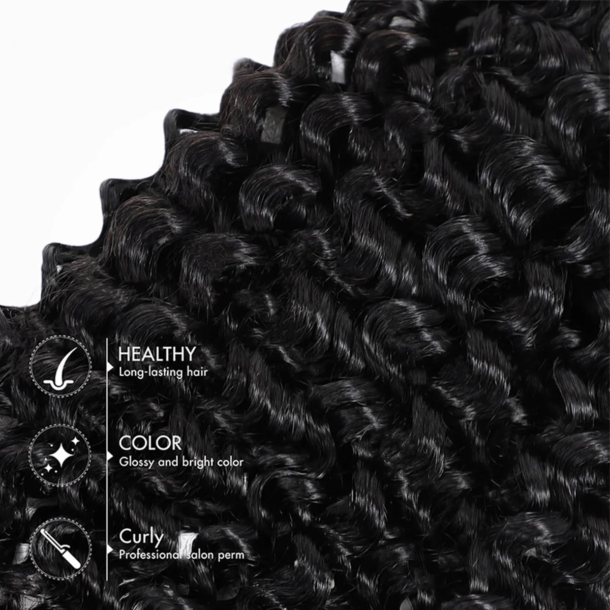 Crochet Hair  Deep Curly Crochet Human Hair, Miracle Knots Friendly for Boho Braids ¨C Defined Curls Time-Saving Setup
