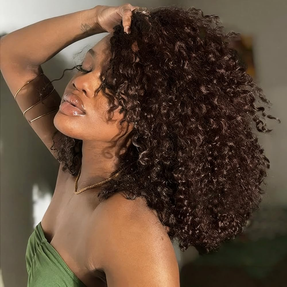 Burmese Curly  New In #4 Burmese Curly Crochet Human Hair for Boho Braids Miracle Knots Friendly Plush Texture Time-Saving Wear