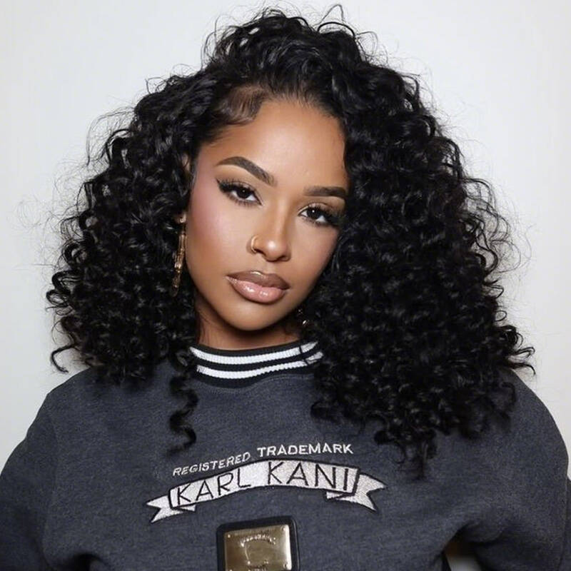 Crochet Hair  Deep Curly Crochet Human Hair, Miracle Knots Friendly for Boho Braids ¨C Defined Curls Time-Saving Setup