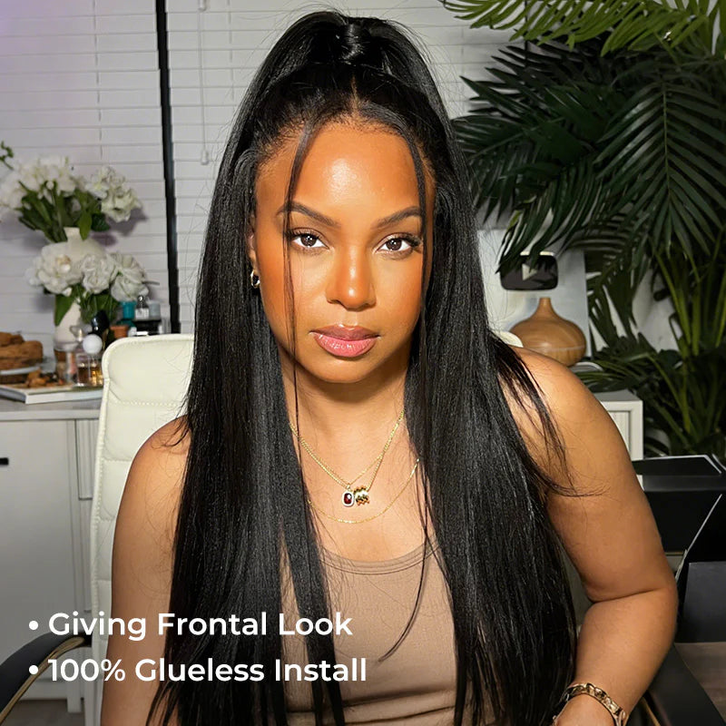 9*6 M Cap  M-Cap 9x6 Wear Go Yaki Straight Glueless Wig Pre Bleached Tiny Knots Kinky Straight HD Lace Wig