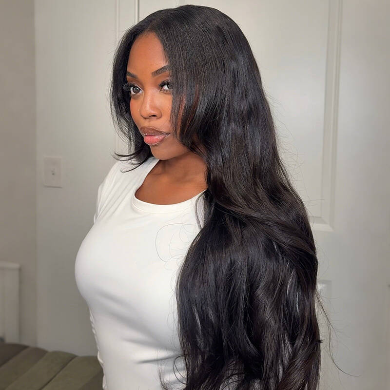 Upgraded Dome Cap  HAIR U Part Sew In Wig Human Hair Body Wave U Part Wigs Natural Color For Women 250% Density Glueless wigs