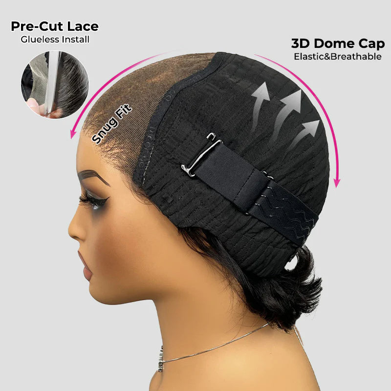 Wear Go Blow Out Straight Bob 7x5 Transparent Lace Glueless Wig Pre-Bleached Tiny Knots
