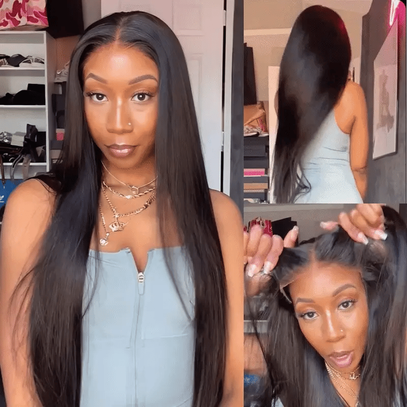 9*6 M Cap  M-Cap Wear Go 9x6 Silky Straight HD/Skin Lace Glueless Wig Pre Bleached Tiny Knots Wig